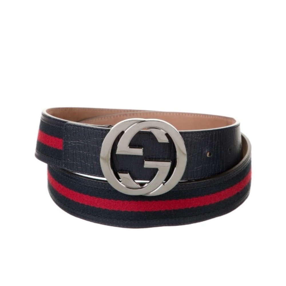 Gucci Mens Web Accent Belt.